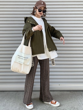 「OMNES Another Edition（オムネス アナザーエディション）のアイテム」を使った、𝓅𝑜𝒸𝑜さん（レディース・156cm）の冬コーディネート