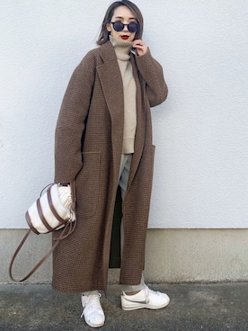 「TODAYFUL（トゥデイフル）のアイテム（その他アウター）」を使った、𝓅𝑜𝒸𝑜さん（レディース・156cm）の冬コーディネート