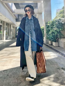 「A VACATION（アヴァケーション）のアイテム」を使った、𝓅𝑜𝒸𝑜さん（レディース・156cm）の春コーディネート