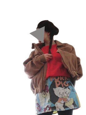 「E hyphen world gallery（イーハイフンワールドギャラリー）のアイテム（スカート、その他）」を使った、jirocoさん（レディース・154cm）の春コーディネート