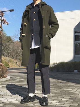 「アイテム（ダッフルコート）」を使った、ちょくたろうさん（メンズ・173cm）の冬コーディネート