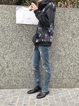 「STUDIOUS（ステュディオス）のアイテム（パーカー）」を使った、れいやさん（メンズ・178cm）の春コーディネート