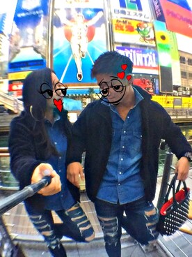 「大阪」｜「アイテム（その他アウター）」を使った、miuさん（レディース・161cm）の冬コーディネート