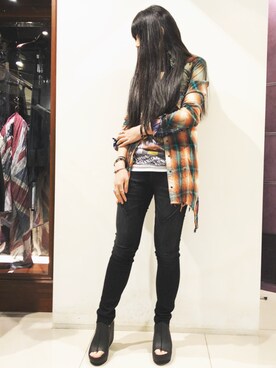 「PETER NON（ピーターノン）のアイテム」を使った、照井千尋さん（レディース・163cm）の春コーディネート