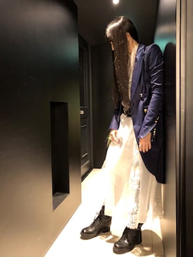 「KMRii」｜「アイテム（シャツワンピース）」を使った、照井千尋さん（レディース・163cm）の春コーディネート