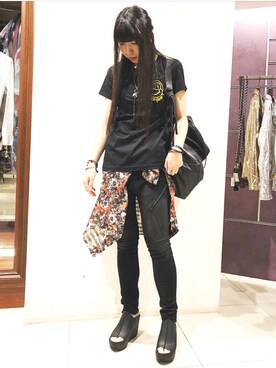 「PETER NON（ピーターノン）のアイテム」を使った、照井千尋さん（レディース・163cm）の春コーディネート