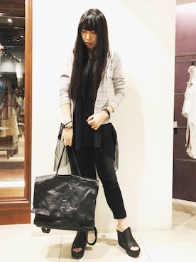 「stud.（スタッド）のアイテム（パーカー）」を使った、照井千尋さん（レディース・163cm）の夏コーディネート