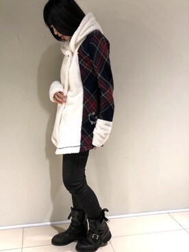 「stud.（スタッド）のアイテム（カーディガン/ボレロ）」を使った、照井千尋さん（レディース・163cm）の秋コーディネート