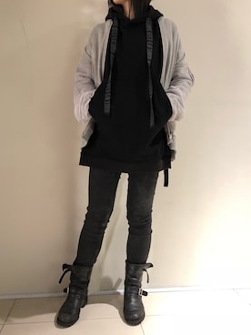 「ADDICT NOIR（アディクトノアー）のアイテム（ブルゾン）」を使った、照井千尋さん（レディース・163cm）の秋コーディネート