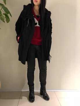 「KMRii」｜「アイテム（ブルゾン）」を使った、照井千尋さん（レディース・163cm）の秋コーディネート