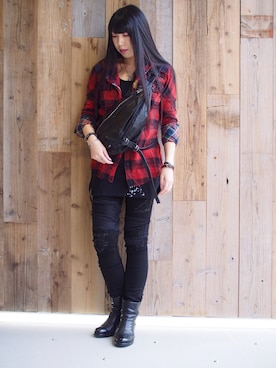 照井千尋さん（レディース・163cm）の秋コーディネート