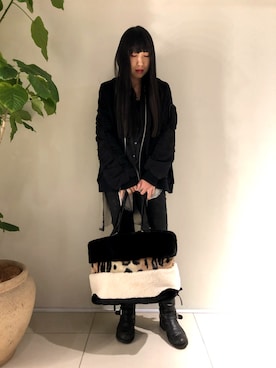 「ADDICT NOIR（アディクトノアー）のアイテム（ブルゾン）」を使った、照井千尋さん（レディース・163cm）の秋コーディネート