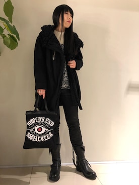 「KMRii」｜「アイテム（ブルゾン）」を使った、照井千尋さん（レディース・163cm）の秋コーディネート