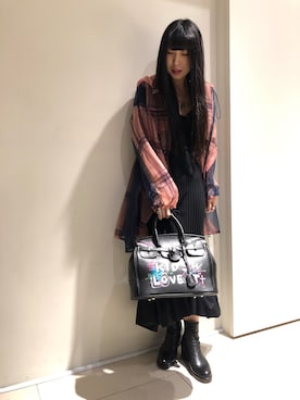 「ADDICT NOIR（アディクトノアー）のアイテム（ジャケット/アウター）」を使った、照井千尋さん（レディース・163cm）の春コーディネート
