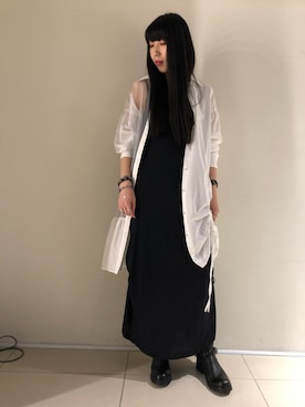 「KMRii（ケムリ）のアイテム（ワンピース/ドレス）」を使った、照井千尋さん（レディース・163cm）の春コーディネート