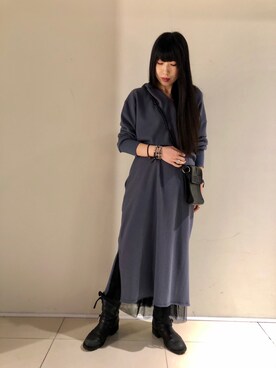 「SUPERTHANKS」｜「アイテム（スカート）」を使った、照井千尋さん（レディース・163cm）の夏コーディネート