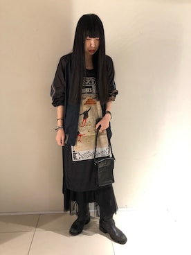 「KMRii」｜「アイテム（ブルゾン）」を使った、照井千尋さん（レディース・163cm）の夏コーディネート