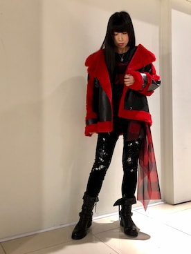 「KMRii」｜「アイテム（ブルゾン）」を使った、照井千尋さん（レディース・163cm）の夏コーディネート