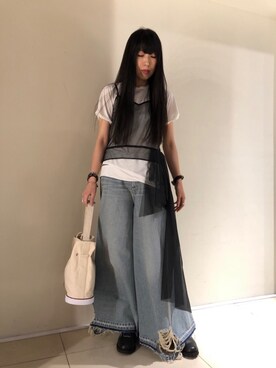 MIHARAYASUHIROのデニムスカートを使った人気ファッション 