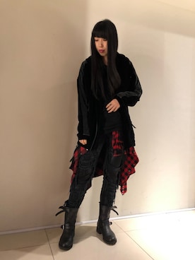 「KMRii」｜「アイテム（ブルゾン）」を使った、照井千尋さん（レディース・163cm）の秋コーディネート