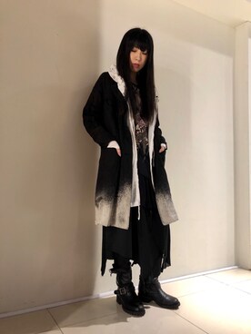 「KMRii」｜「アイテム（ノーカラージャケット）」を使った、照井千尋さん（レディース・163cm）の秋コーディネート