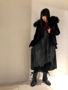 「AULA」｜「アイテム（ブルゾン）」を使った、照井千尋さん（レディース・163cm）の秋コーディネート
