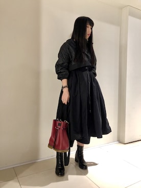 「ADDICT NOIR（アディクトノアー）のアイテム（ジャケット/アウター）」を使った、照井千尋さん（レディース・163cm）の冬コーディネート