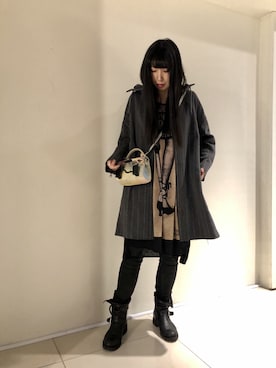 「READY MADES（レディーメイド）のアイテム」を使った、照井千尋さん（レディース・163cm）の冬コーディネート