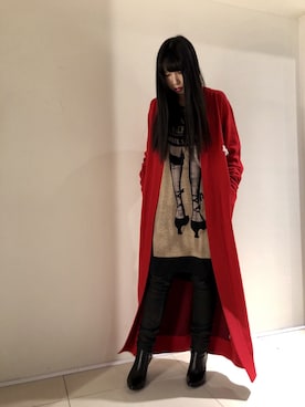「JOHN LAWRENCE SULLIVAN」｜「アイテム（ワンピース/ドレス）」を使った、照井千尋さん（レディース・163cm）の冬コーディネート