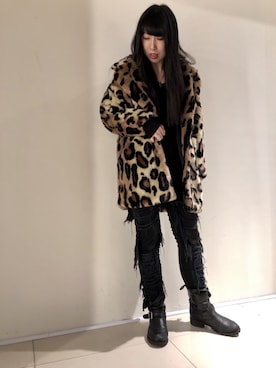 「ROYAL FLASH（ロイヤルフラッシュ）のアイテム（その他アウター）」を使った、照井千尋さん（レディース・163cm）の冬コーディネート