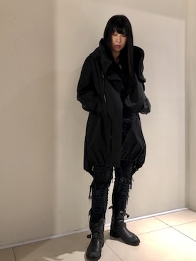「KMRii」｜「アイテム（モッズコート）」を使った、照井千尋さん（レディース・163cm）の冬コーディネート