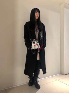 「Y's（ワイズ）のアイテム（ジャケット/アウター）」を使った、照井千尋さん（レディース・163cm）の冬コーディネート