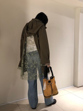 「ADDICT NOIR（アディクトノアー）のアイテム（ジャケット/アウター）」を使った、照井千尋さん（レディース・163cm）の冬コーディネート