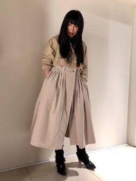 「ADDICT NOIR（アディクトノアー）のアイテム（ジャケット/アウター）」を使った、照井千尋さん（レディース・163cm）の冬コーディネート