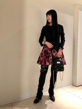 照井千尋さん（レディース・163cm）の冬コーディネート