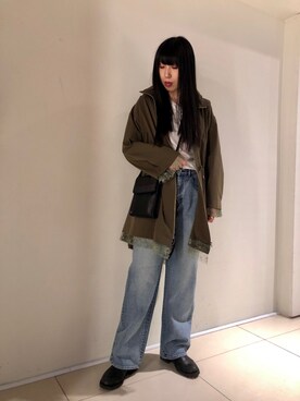 「ADDICT NOIR（アディクトノアー）のアイテム（ジャケット/アウター）」を使った、照井千尋さん（レディース・163cm）の冬コーディネート