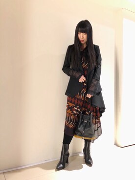 照井千尋さんの「METAL HEEL BOOTS」を使ったコーディネート