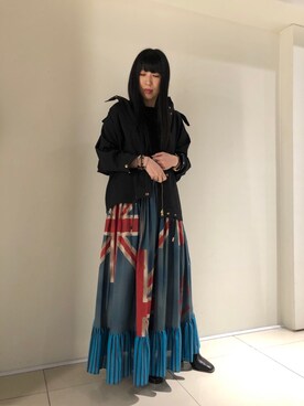 「WOOLRICH（ウールリッチ）のアイテム（ジャケット/アウター）」を使った、照井千尋さん（レディース・163cm）の春コーディネート