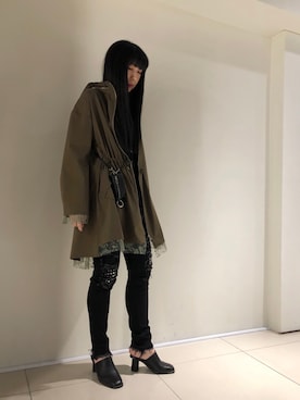 「ADDICT NOIR（アディクトノアー）のアイテム（ジャケット/アウター）」を使った、照井千尋さん（レディース・163cm）の春コーディネート