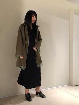 「ADDICT NOIR（アディクトノアー）のアイテム（ジャケット/アウター）」を使った、照井千尋さん（レディース・163cm）の春コーディネート