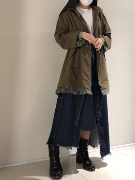 「ADDICT NOIR（アディクトノアー）のアイテム（ジャケット/アウター）」を使った、照井千尋さん（レディース・163cm）の春コーディネート