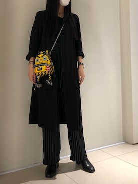 「ISAMU KATAYAMA BACKLASH（イサムカタヤマバックラッシュ）のアイテム」を使った、照井千尋さん（レディース・163cm）の春コーディネート