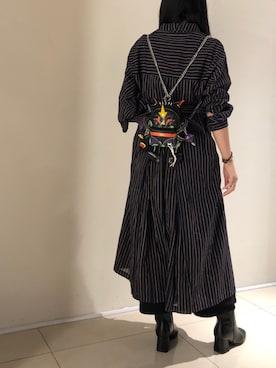 「CATORCE（カトルセ）のアイテム（パンツ）」を使った、照井千尋さん（レディース・163cm）の夏コーディネート