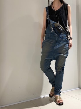 「ISAMU KATAYAMA BACKLASH（イサムカタヤマバックラッシュ）のアイテム」を使った、照井千尋さん（レディース・163cm）の夏コーディネート