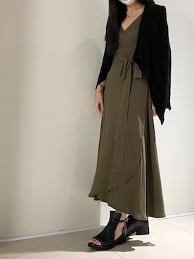 「KMRii（ケムリ）のアイテム（サンダル）」を使った、照井千尋さん（レディース・164cm）の夏コーディネート