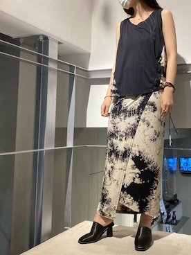 「KMRii（ケムリ）のアイテム（トップス）」を使った、照井千尋さん（レディース・163cm）の夏コーディネート
