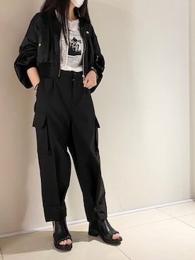 「KMRii」｜「アイテム（MA-1）」を使った、照井千尋さん（レディース・163cm）の夏コーディネート