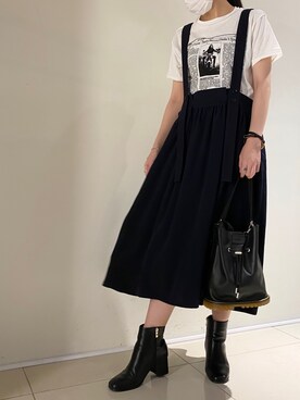 「Y's（ワイズ）のアイテム（パンツ）」を使った、照井千尋さん（レディース・163cm）の夏コーディネート