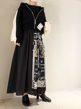 「KMRii（ケムリ）のアイテム（トップス）」を使った、照井千尋さん（レディース・163cm）の秋コーディネート