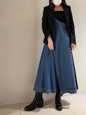 「ADDICT NOIR（アディクトノアー）のアイテム（ジャケット/アウター）」を使った、照井千尋さん（レディース・163cm）の秋コーディネート